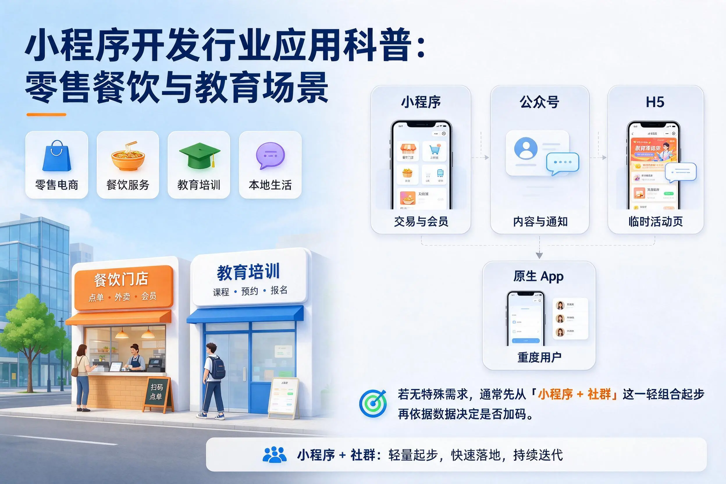 大兴安岭小程序开发行业应用科普：零售餐饮与教育场景