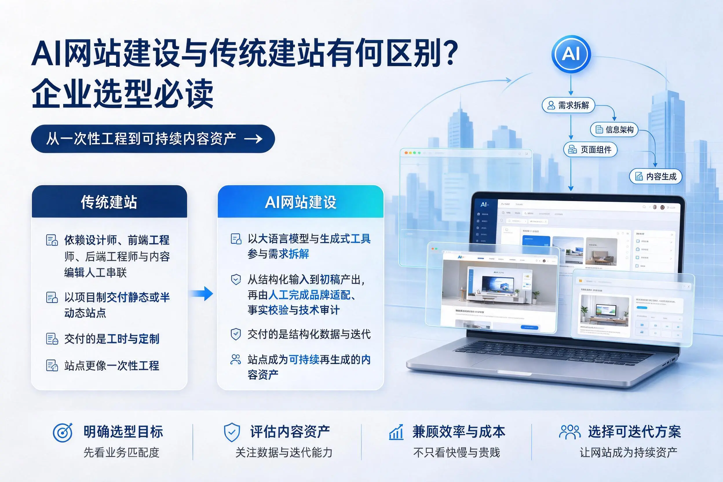AI网站建设与传统建站有何区别?大兴安岭企业选型必读